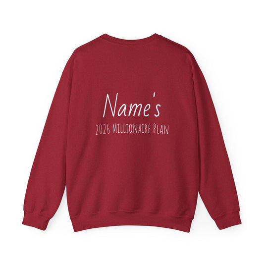 Personalized Christmas crewneck antique cherry red back with custom name option