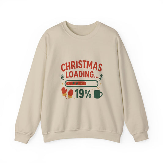Christmas Loading 19% crewneck sweatshirt sand
