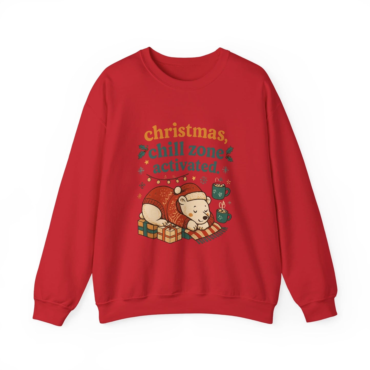 Christmas Chill Zone Activated crewneck red – festive cozy Christmas sweater