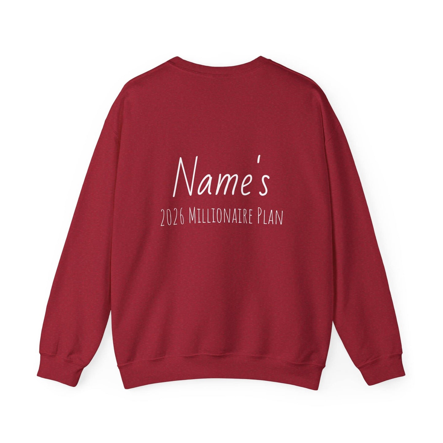 Personalized Christmas crewneck antique cherry red back with custom name option