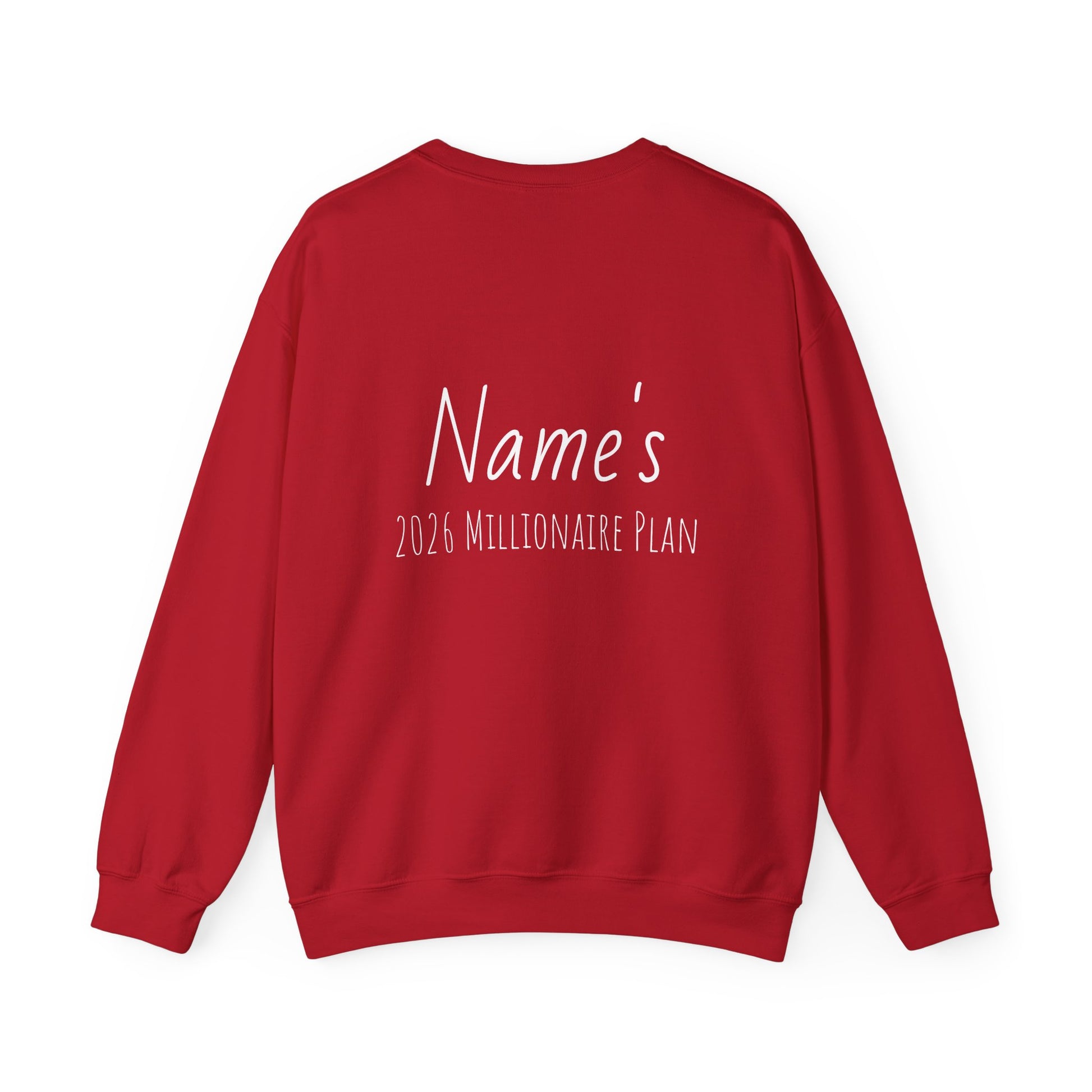 Personalized Christmas crewneck cherry red back with custom name