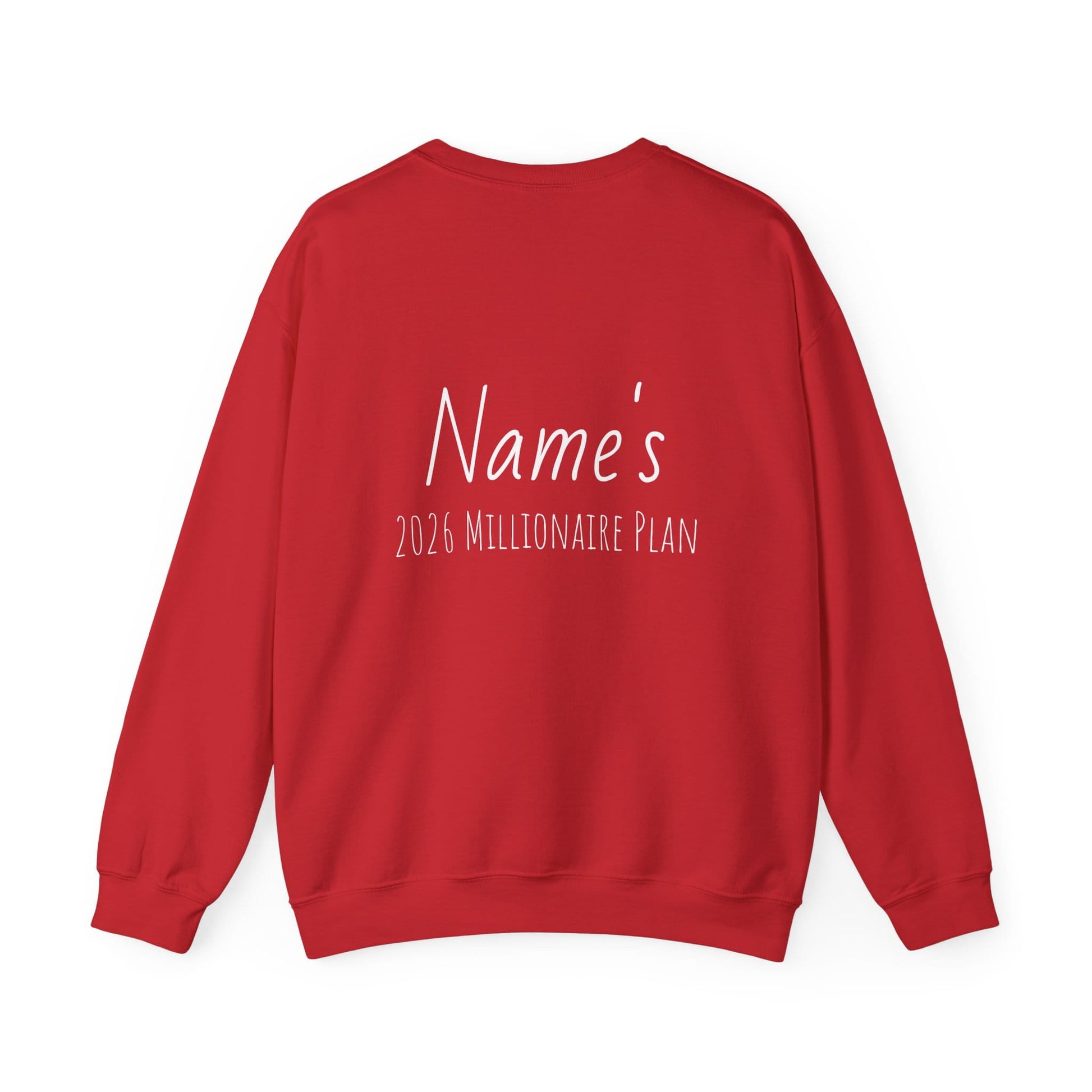 Personalized Christmas crewneck red back with custom name option